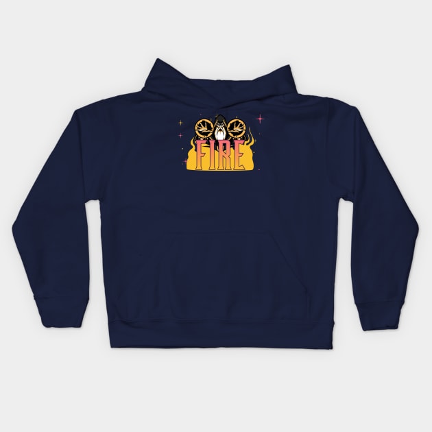 Fire Wizard Kids Hoodie by natural-20s